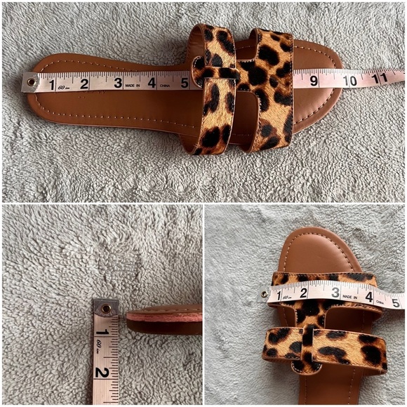 J. Crew Factory Calf Hair Leopard Beachside Slip-On Slide Sandals Sz 7 - Picture 11 of 11